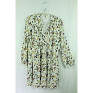 Old Navy Dress Medium Multicolor Women Floral Long Sleev Peasant Cottagecore New